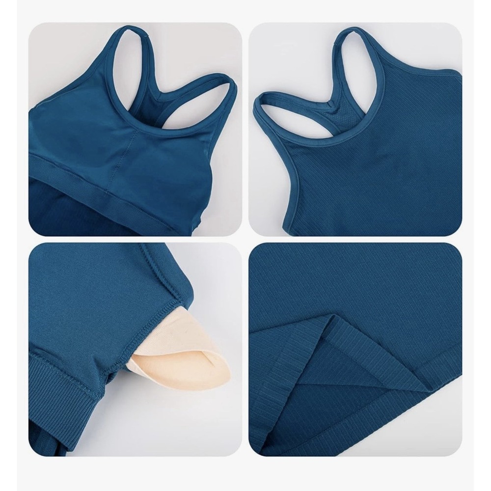 Sphinx Cat Ribbed Racerback‎ Tank Built In Bra Blue Size S Athletic - Picture 4 of 7